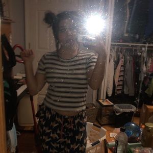 White and black striped shirt